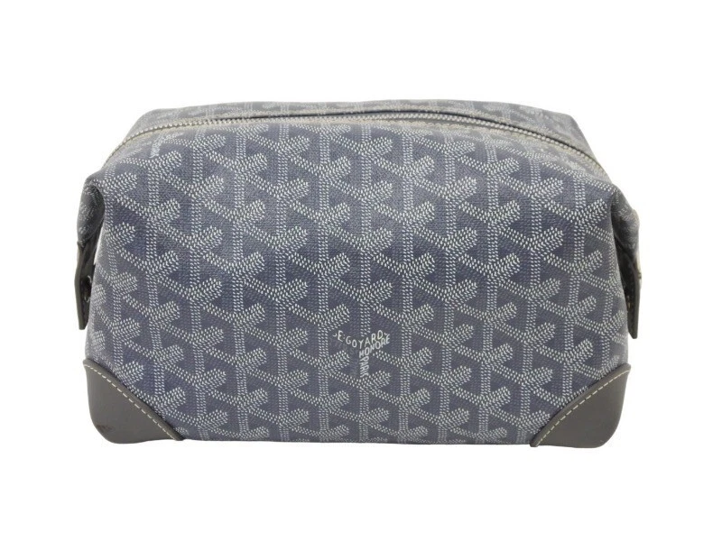 GOYARD Boeing 25 Clutch Bag Pouch Gray Silver PVC Unisex Used F/S From  Japan