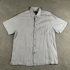 Nat Nast Bowling Shirt Mens Large Geometric CIrcles Button Up 100 Silk Casual