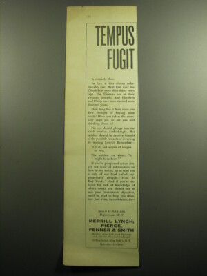 1958 Merrill Lynch Ad - Tempus Fugit