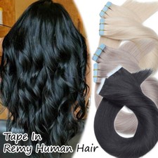 100 Real Human Hair Tape in Remy Human Hair Extensions Skin Weft Full Thick USA