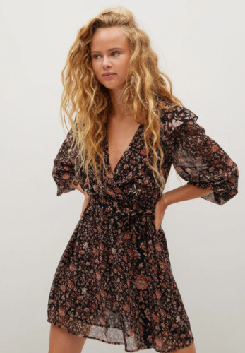 mango burgundy sequin dress Sequined halter neck dress