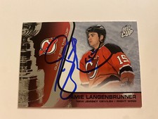 jamie Langenbrunner Signed 2002/03 Quest For The Cup New Jersey Devils Card # 59