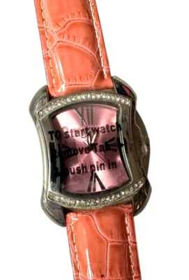 BRIGHTON Ladies PINK Croc Emboss Leather BTV011SPK Quartz Wrist Watch NEW