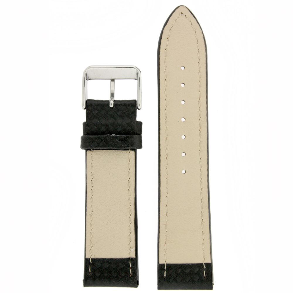 Watch Band for Seiko SNQ097 SNQ099 Red Blue stitch Black Carbon Fiber pattern 