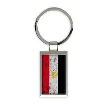 Egypt : Keychain Gift Flag Retro Artistic Egyptian Expat Country