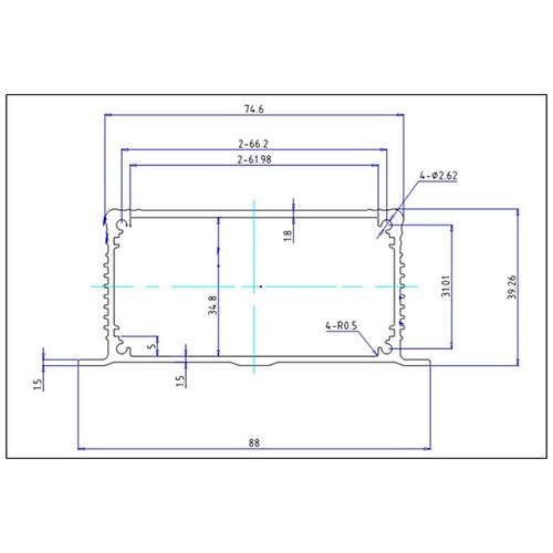 Extrusion Flanged Aluminum Project Box enclosure Case DIY 100*88*39mm(L*W*H) New - Picture 4 of 5