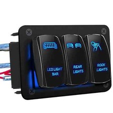 3 Gang Rocker Switch Panel Led Light Barrear Lightsrock Lights Universal Utv