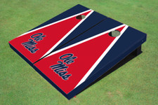 University Of Mississippi Red And Navy Matching Triangle Cornhole Boards
