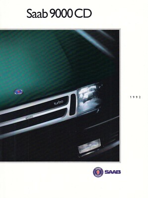 SAAB 9000 CD 2.3 Limousine english language Prospekt Brochure 1992 AX 