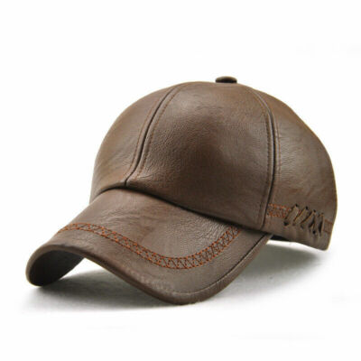 Men Women Snapback PU Leather Baseball Caps Sun Hat Sports Hats Adjustable Cap