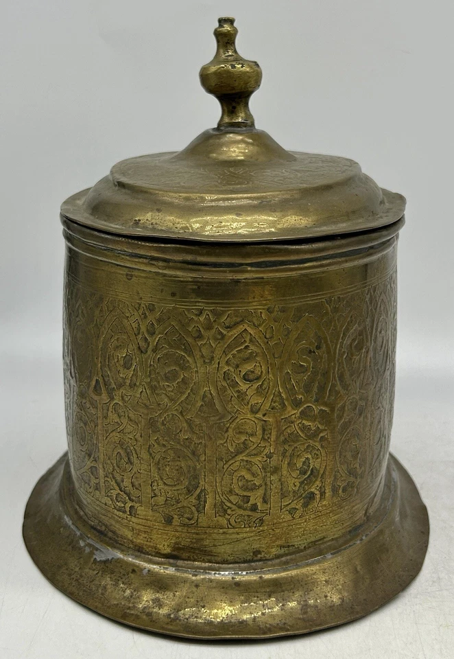 Carrito de té antiguo anglo indio ovalado de latón Foto 3 de 4