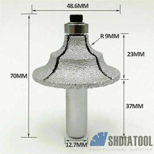 Fresa diamantata con stelo da 1/2 pollice per pietra fresa per granito e marmo T1 - Foto 25 di 38