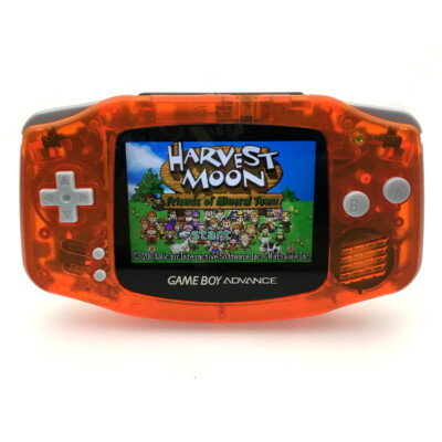 Clear Orange + Gray key 10 Levels Backlit V2 IPS LCD GameBoy Advance GBA Console