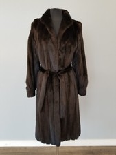 Vintage Ranch Mink Fur Coat. With Belt. Genuine. Real Fur. Ladies. Outerwear.