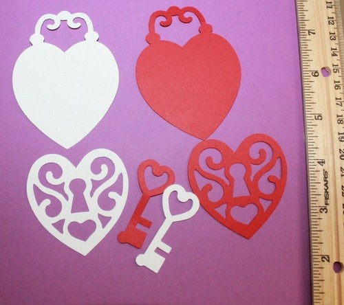 10 LOCKET CORAZÓN papel cartucho troquelado adornos álbum de recortes / fabricación de tarjetas - Imagen 2 de 19