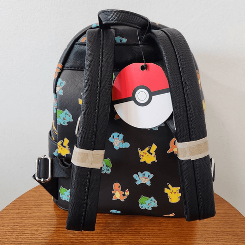 Zaino Loungefly Pokemon Starters nuovo con etichetta nero Pokemon Loungefly zaino - Foto 4 di 9