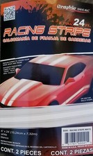 6 Racing Stripes White Rally Stripe Auto Body Wrap Graphics Chevy Dodge Ford