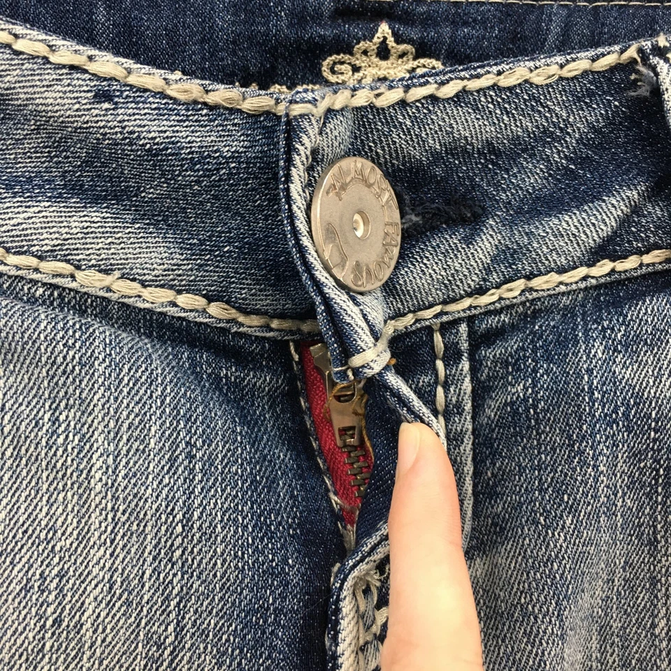 Почти знаменитый всегда сказочный узкие джинсы молодежи 9 (фактический 32 x 33) синий джинсовой ткани молнии - Изображение 3 из 4