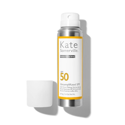 Kate Somerville UncompliKated SPF 50 Makeup Setting Spray Sunscreen 3.4oz New