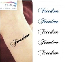 Flash Once Temporary Adhesive Tattoo Freedom Poetry Gift Beach Vacation Party