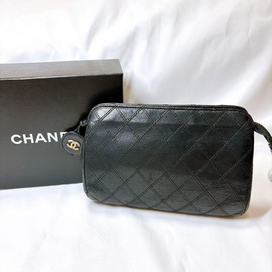 Chanel Matelasse Rare Lambskin Bicolore Pouch Makeup