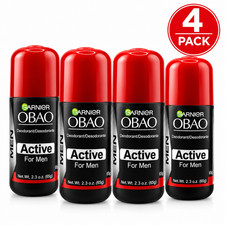 OBAO  Active Men Roll On Deodorant 2.3 Oz 65 g - 4 Pack