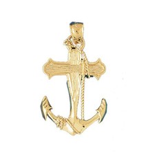 Ship Anchor Charm Pendant 14k Gold