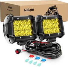 2pcs 4 36w Amber Led Light Bar Spot Off-road Lights W Wiring Harness 2pcs 4 36w Amber Led Light Bar Spot Off-road Lights W Wiring Harness