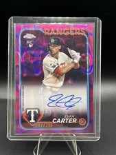 Evan Carter 2024 Topps Chrome Update Magenta Purple Lava Lamp Auto /299 #RA-EC