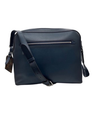 Louis Vuitton Cuir Ombre Reporter Shoulder Bag Navy Leather M42155 Crossbody