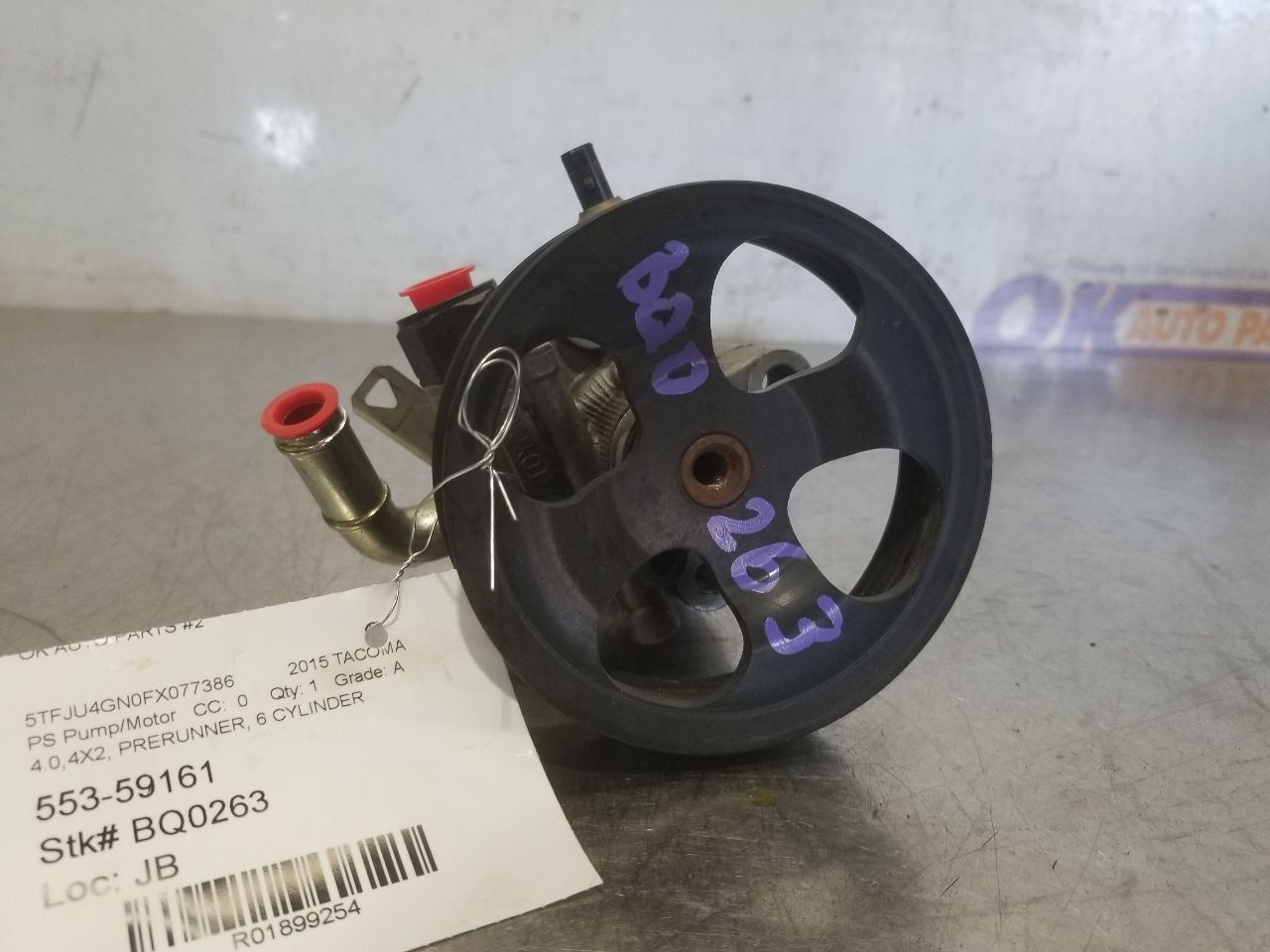 15 TOYOTA TACOMA PRERUNNER SR5 4X2 4.0L POWER STEERING PUMP OEM