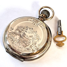 Q78 MINT 1873 14k SOLID GOLD ELGIN KEY WIND MODEL 3 18K MARKED CASE!
