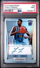 2012 Panini Prizm #42 Lance Thomas Silver Prizms Rookie Card RC Auto /25 PSA 9