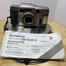 Olympus Superzoom 90 35mm point-and-shoot film camera Works Battery Not Included