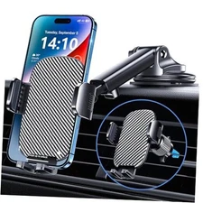 Phone Holder Car Mount for iPhone [Powerful Suction] Windshield/Dashboard/Vent