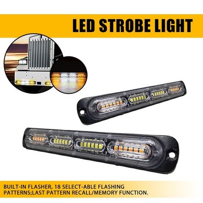 2x 24LED Truck Car Emergency Beacon Warning Hazard Flash Strobe Light Bar 12-24V