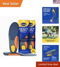 Pain Relief Arch Support Insoles for Men 200lbs , Trim-to-Fit, Blue - 2 Pairs