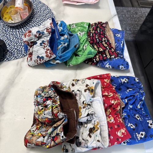 Lot of 9Doggie Belly bands. 18"-22" waist. handmade