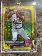 2025 Bowman Chrome Prospects Rainiel Rodriguez, Gold Mojo /75  #BCP-200