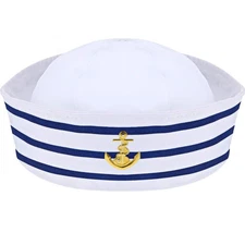 Syhood Sailor Hat White Sailor Captain Cap for Men Women Kids Adult Halloween...