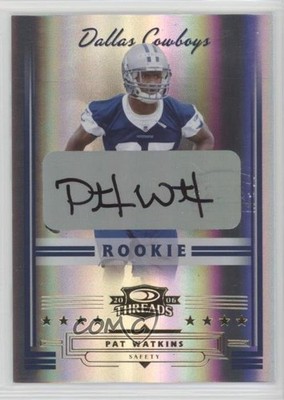 2006 Donruss Threads Rookie Signatures 94/100 Pat Watkins #212 Auto RC 0af