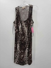 Pre-Owned MICHAEL Michael Kors Brown Size Large Knee Length Sleeveless Dress