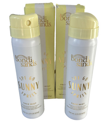 Bondi Sands LOT OF 2 Sunscreen Broad Spectrum SPF 60  Face Mist/Spritz 60g NEW