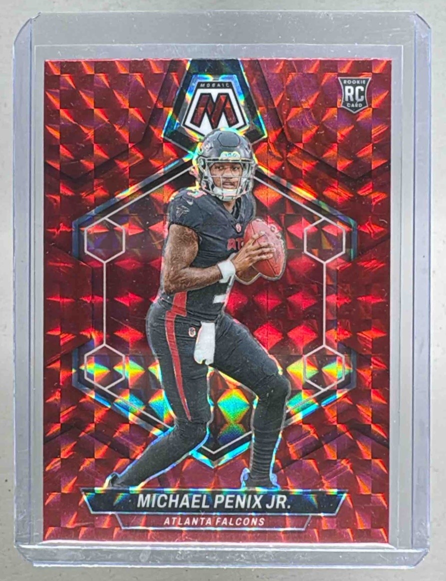 Michael Penix Jr 2024 Panini Mosaic #308 Red Prizm Rookie RC