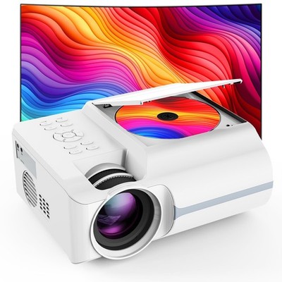 Homlab DVD Projector Portable with Build-In DVD Player - Mini Movie Projector wi