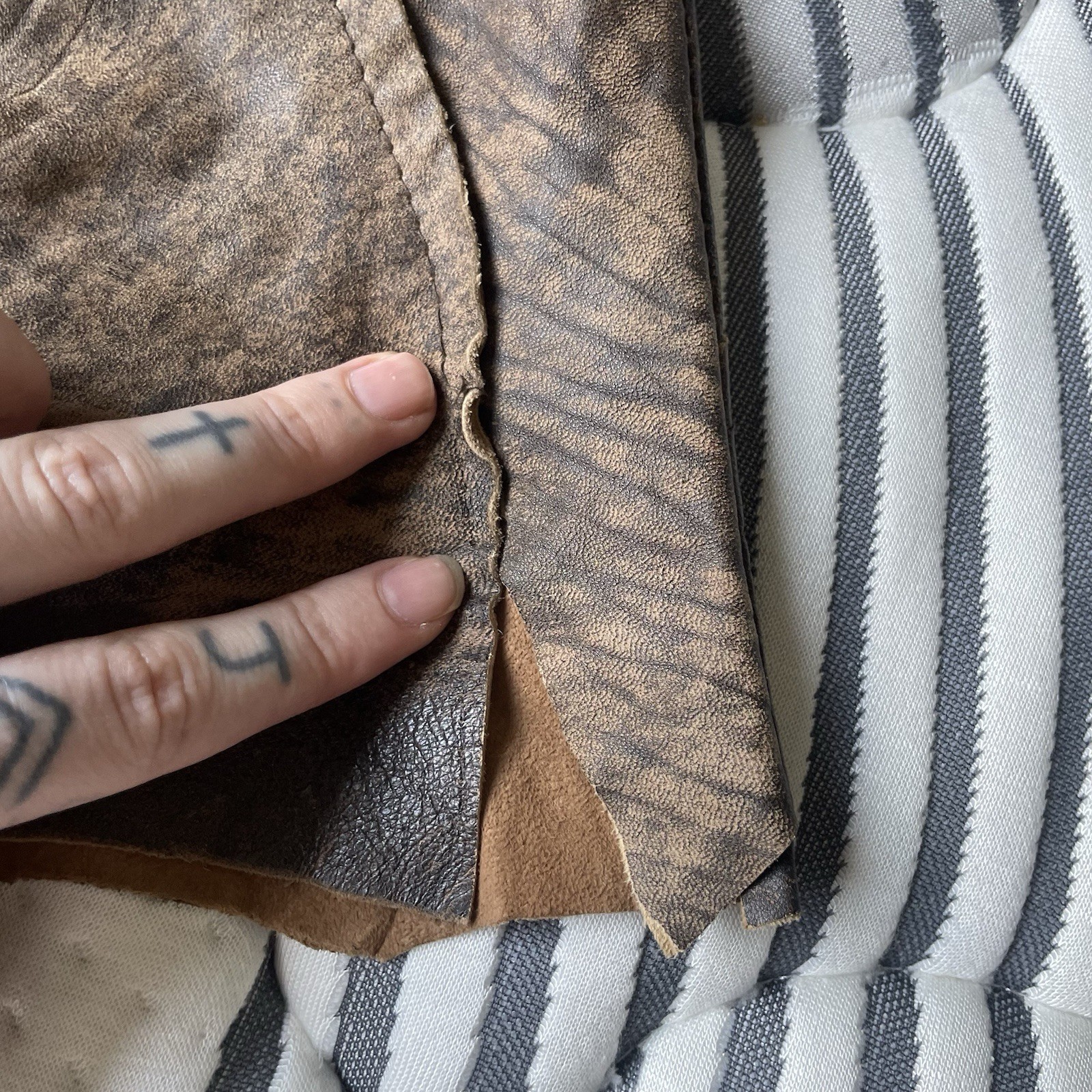 HELL FOR LEATHER Handmade Patchwork Leather Lace … - image 13