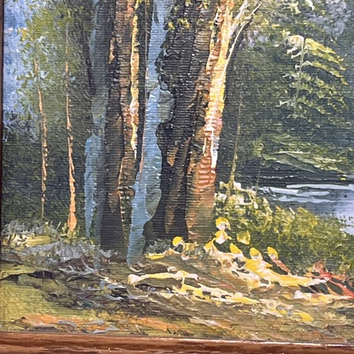 G Whitman Oil On Stretched Canvas Mountain River Scene Framed 8”x10” Original - Picture 11 of 24