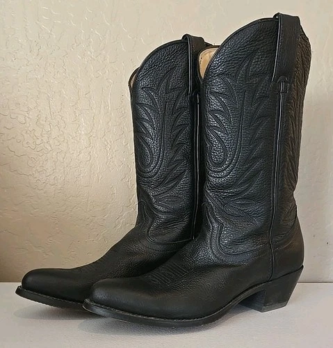 Durango Black Leather Cowboy Boots Womens Size 8 M Style RD4100