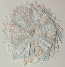 24 VINTAGE CHENILLE BEDSPREAD PINK ROSEBUD + COORDINATES 6" SQUARES