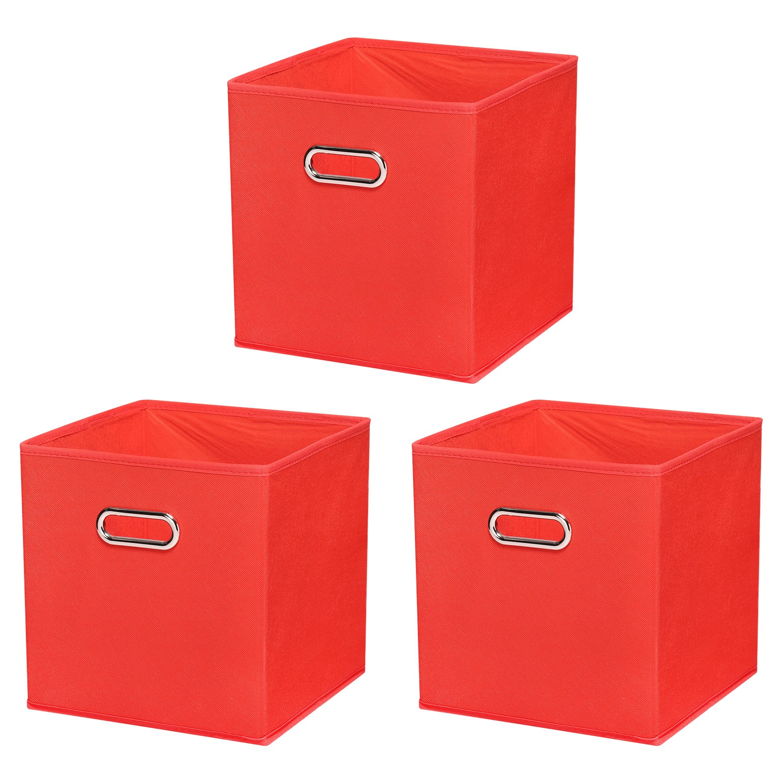 3Pcs 13 Inch Foldable Storage Cube Bins Organizer in Red